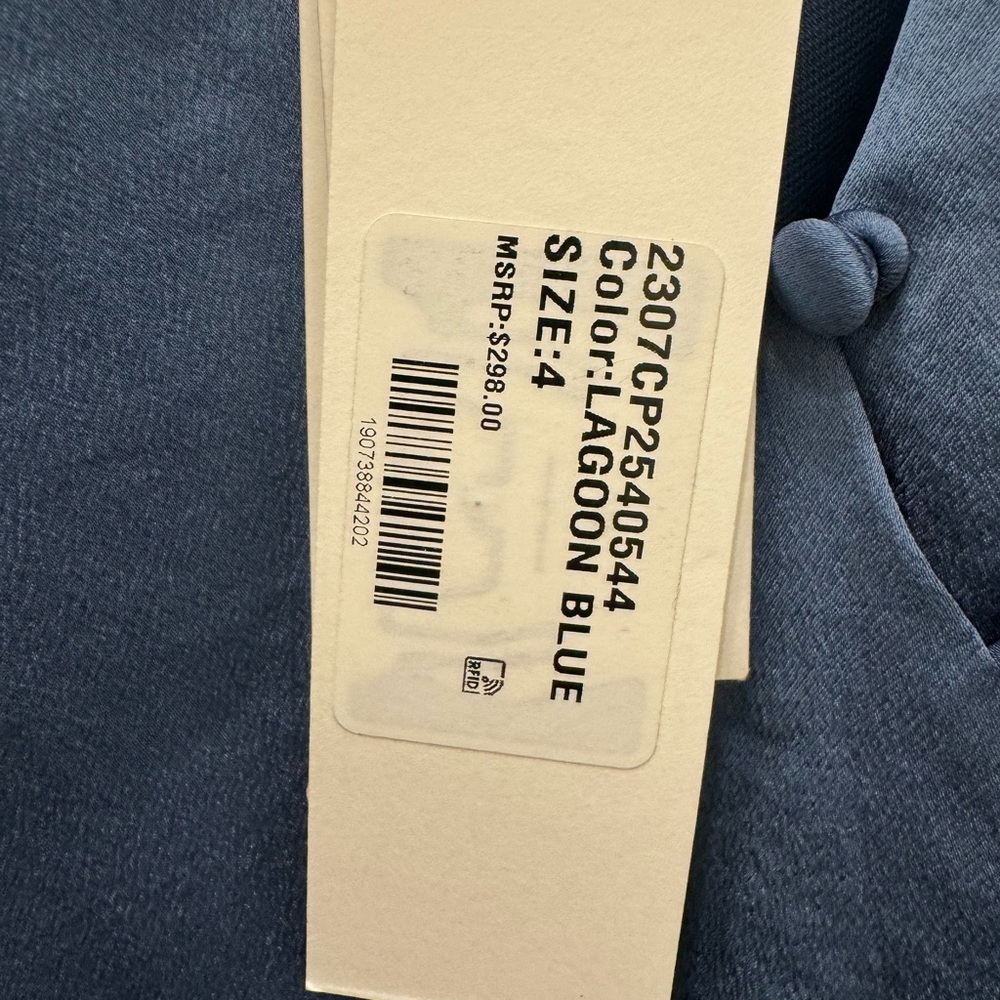 Veronica Beard Rahi Satin Wrap-Effect Top Lagoon Blue Size 4 - Picture 5 of 9